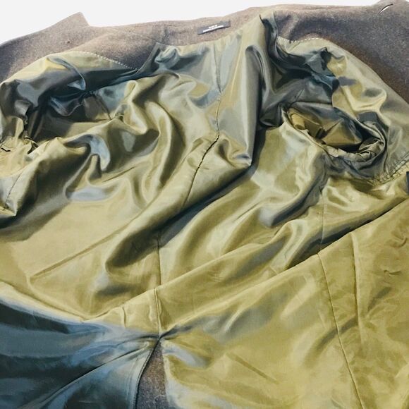 London Fog Wool Pea Coat Jacket Brown Lined M 40 42 Unisex - Picture 12 of 12